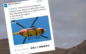 Франція. Аварія вертольота в районі, що постраждав від повені. Троє людей загинули